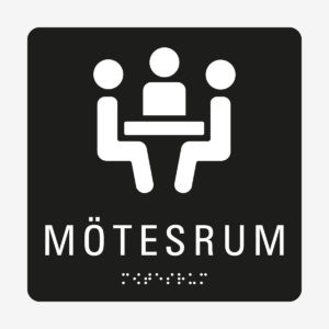 Taktil skylt m. brailleskrift MÖTESRUM