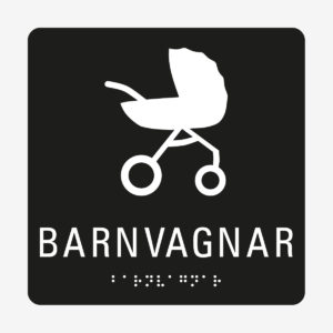 Taktil skylt m. brailleskrift BARNVAGNAR