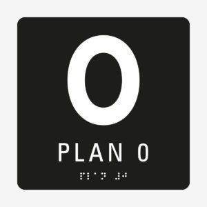 Taktil skylt m. brailleskrift PLAN 0
