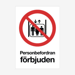 Personbefordran förbjuden