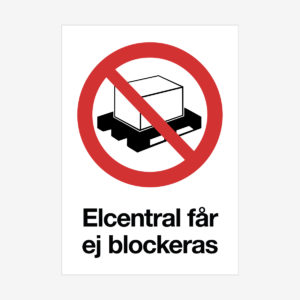 Elcentral får ej blockeras