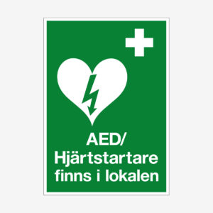AED/Hjärtstartare finns i lokalen